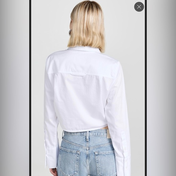 Citizens of Humanity Bea White Cropped Blouse-Size large - Picture 3 of 15